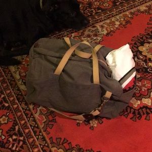 Archival - Grey Waxed Canvas Duffel w/ Leather